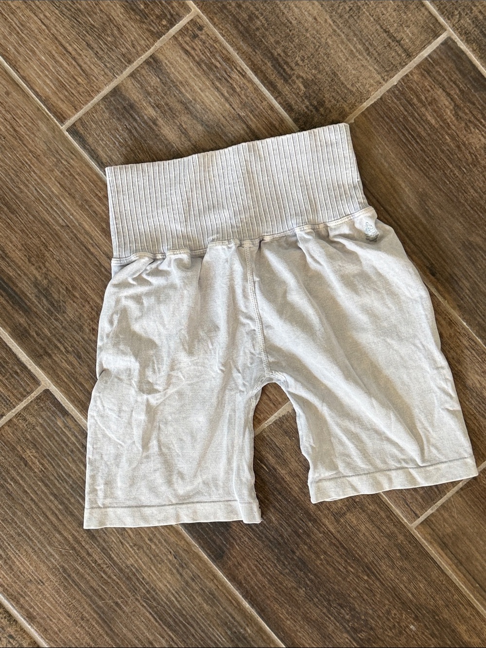 FP Movement Light Gray Ribbed Waist Shorts